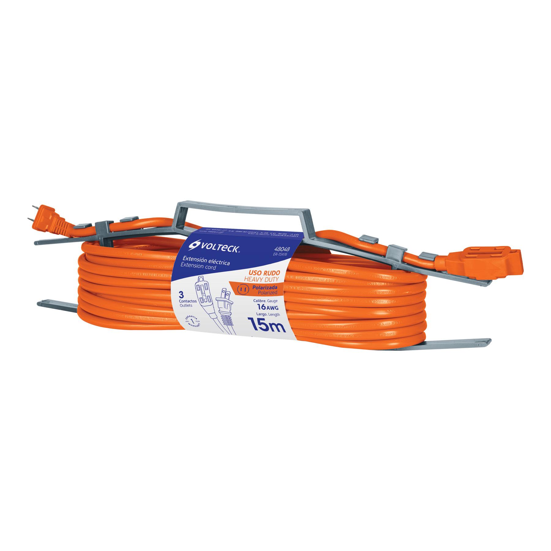 EXTENSIÓN ELÉCTRICA DE USO RUDO 15 M 2X16 AWG. VOLTECK