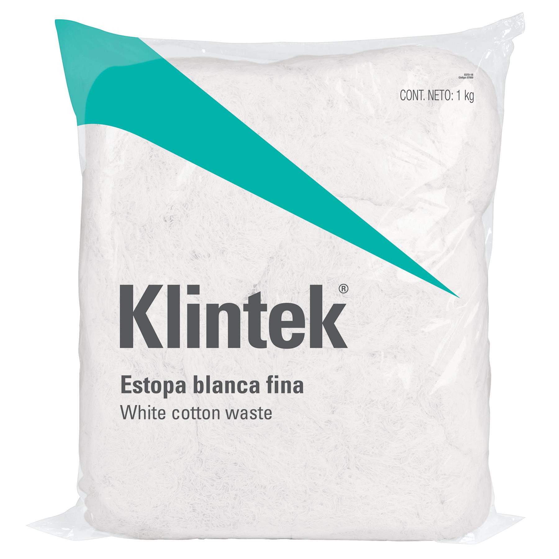 BOLSA DE 1 KG DE ESTOPA COLOR BLANCA. KLINTEK